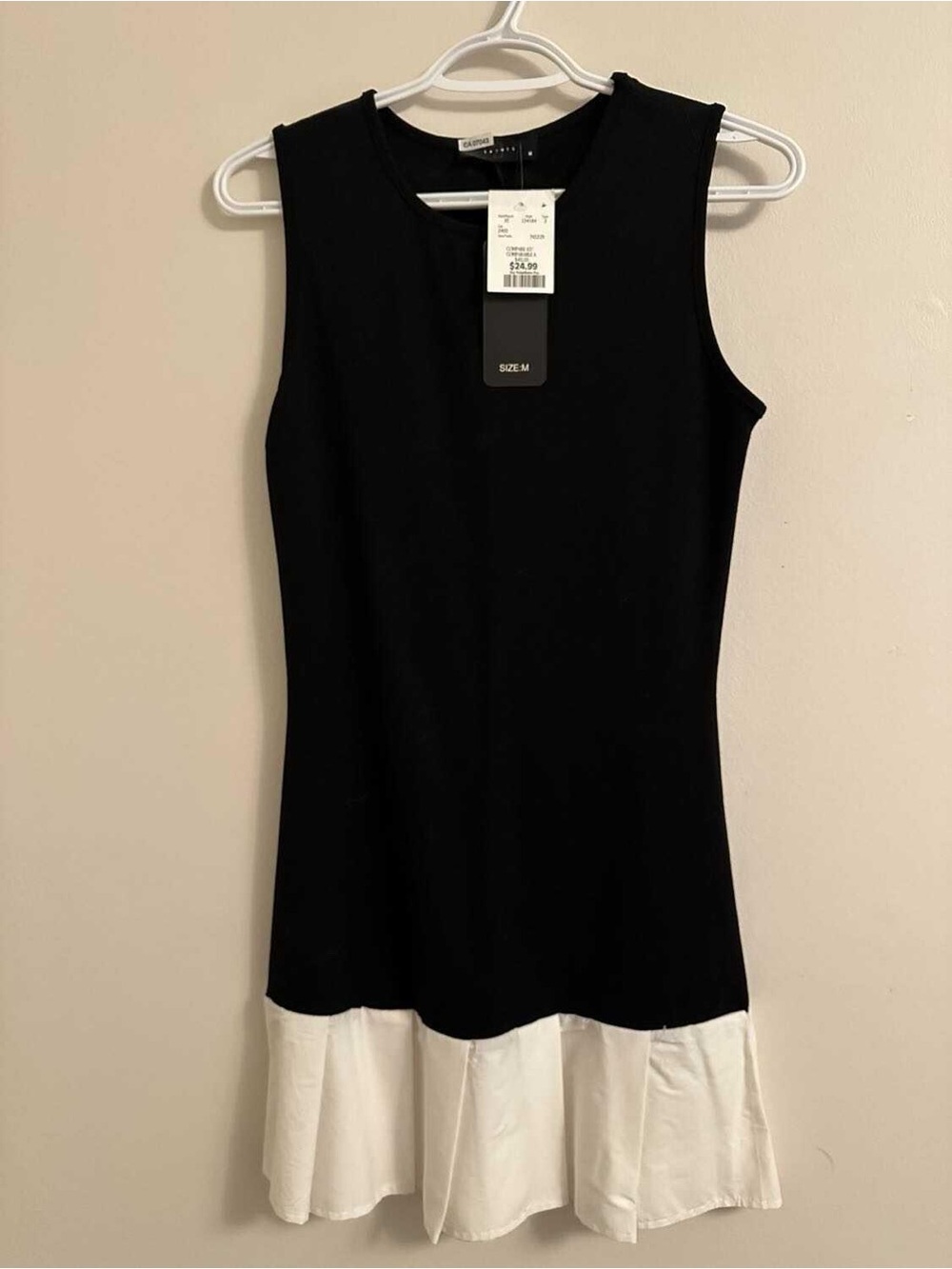 Saints Black Mini Dress with White Ruffle Hem